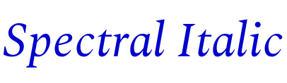 Spectral Italic font